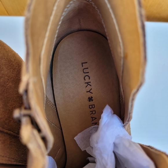 LUCKY BRAND SUEDE ANKLE WEDGE BOOTIES SZ 10 - Picture 11 of 16